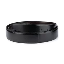 1 1/2 Inch Black Vegan Leather Belt Strap