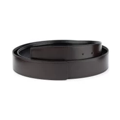 1 1/2 Inch Vegan Leather Black Brown Reversible Belt Strap