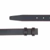 1 Inch Black Thin Belt Without Buckle | Red Edges -Belt Shop 1 Inch Black Thin Belt Without Buckle Red Edges Italian Leather