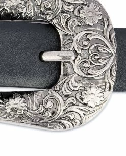 1 Inch Black Western Belt Womens | Antique Silver Buckle 16 1 Inch Black Western Belt Womens | Antique Silver Buckle -Belt Shop 1 Inch Black Western Belt Womens Antique Silver Buckle Flowers