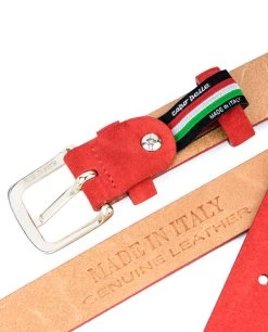1 Inch Red Suede Belt