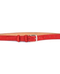 1 Inch Red Suede Belt -Belt Shop 1 Inch Red Suede Belt on Pants