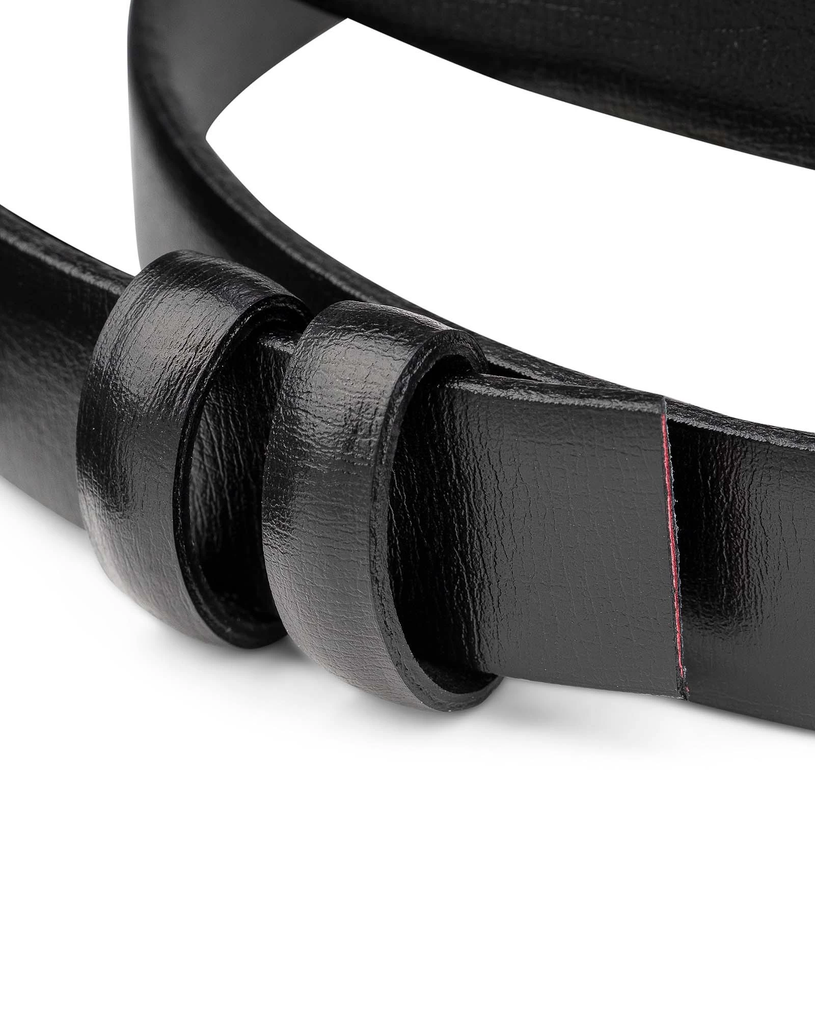 1 Inch Belt Strap In Black Smooth Leather 4 1 Inch Belt Strap In Black Smooth Leather - Image 2