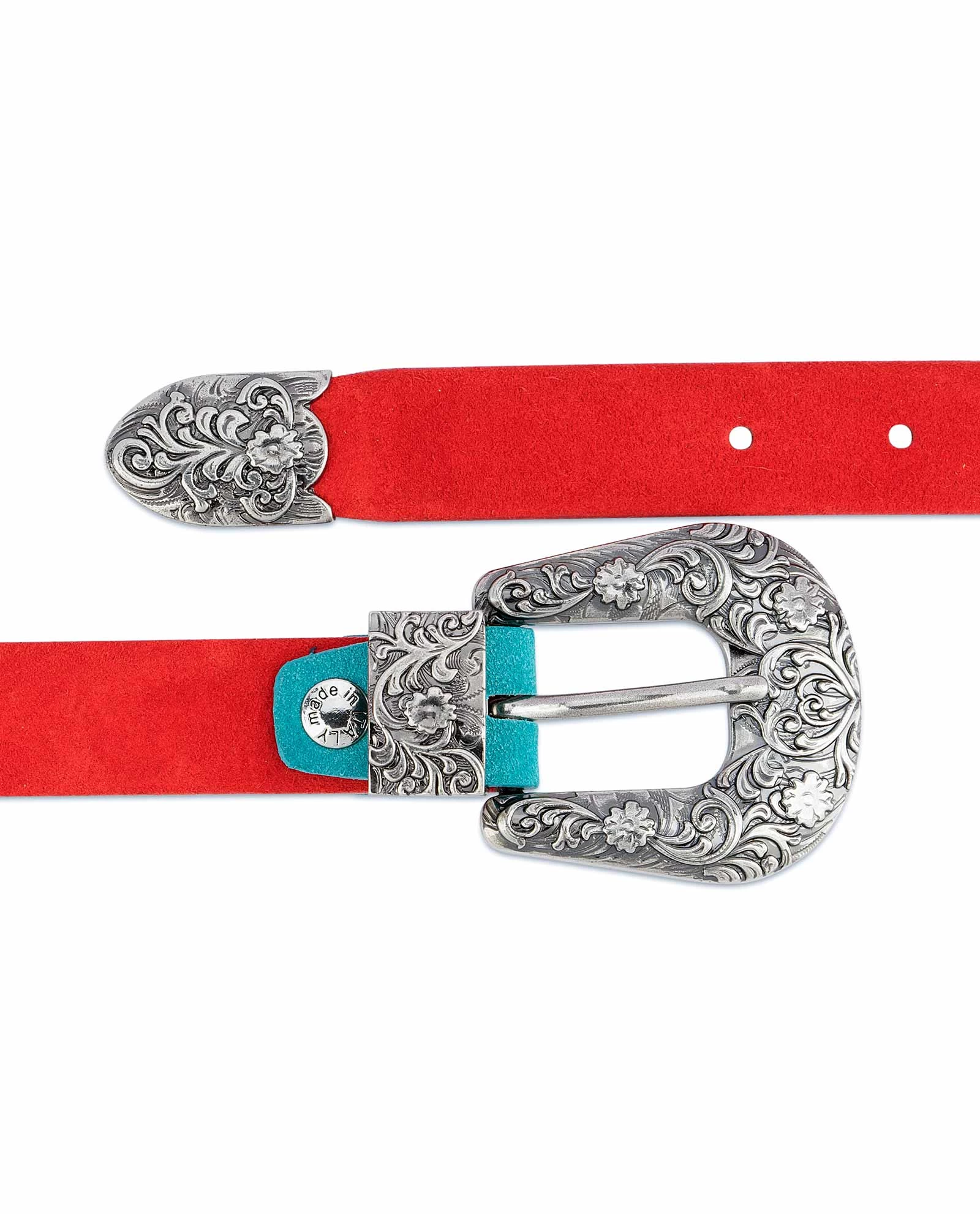 1 Inch Western Belt Womens | Red Suede Leather 3 1 Inch Western Belt Womens | Red Suede Leather