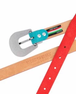 1 Inch Western Belt Womens | Red Suede Leather 21 1 Inch Western Belt Womens | Red Suede Leather -Belt Shop 1 inch Western Belt Womens Red Suede Leather Heat stamp