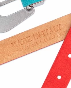 1 Inch Western Belt Womens | Red Suede Leather 20 1 Inch Western Belt Womens | Red Suede Leather -Belt Shop 1 inch Western Belt Womens Red Suede Leather Made in Italy stamp