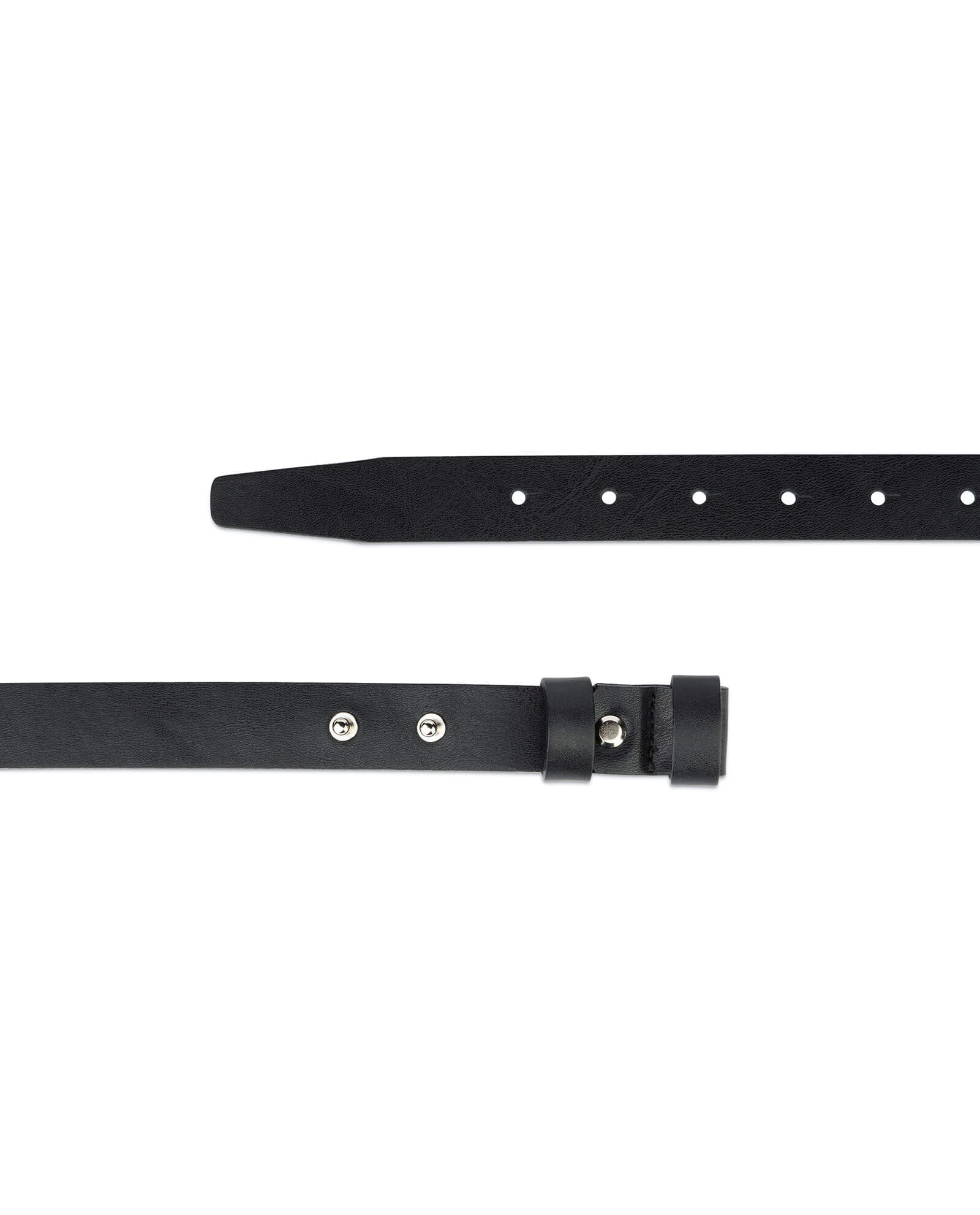 1 Inch Womens Black Leather Belt Without Buckle 4 1 Inch Womens Black Leather Belt Without Buckle - Image 2