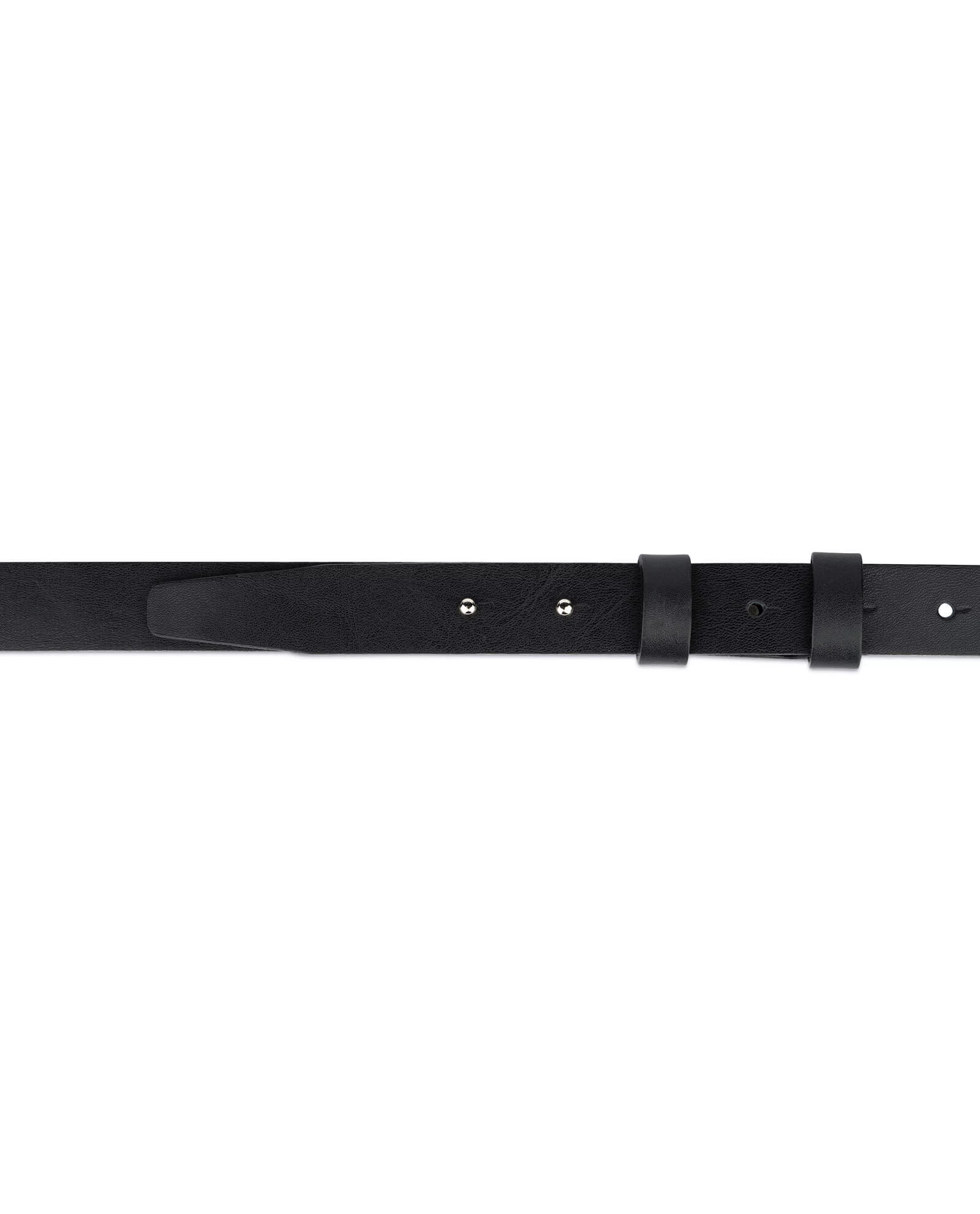 1 Inch Womens Black Leather Belt Without Buckle 5 1 Inch Womens Black Leather Belt Without Buckle - Image 3
