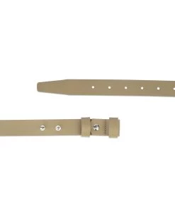 1 Inch Womens Khaki Belt Without Buckle