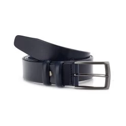 100 Percent Leather Mens Belt – Dark Blue Full Grain