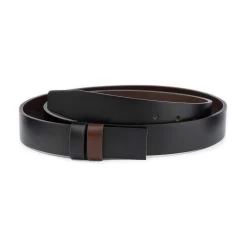 32 Mm Brown Black Reversible Leather Belt Strap -Belt Shop 32 mm brown black reversible leather belt strap 2