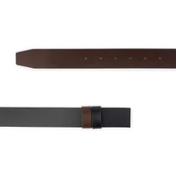 32 Mm Brown Black Reversible Leather Belt Strap -Belt Shop 32 mm brown black reversible leather belt strap 4