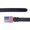 American Flag Leather Belt – Thick Black Calfskin