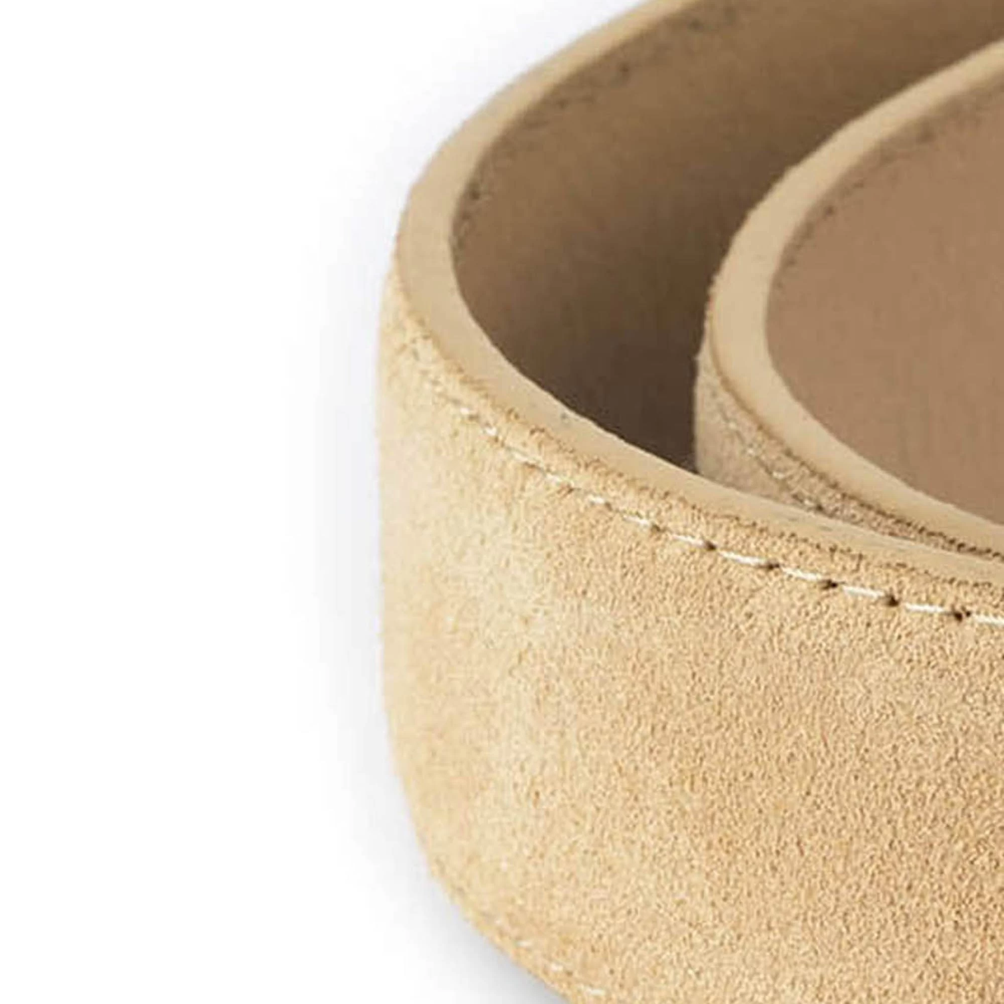 Designer Beige Suede Belt For Jeans 4 Designer Beige Suede Belt For Jeans - Image 2