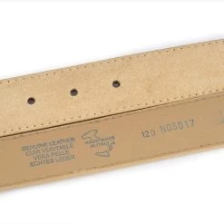 Womens Jeans Beige Suede Belt With Gold Buckle -Belt Shop BGSD35LESU 5 1 1