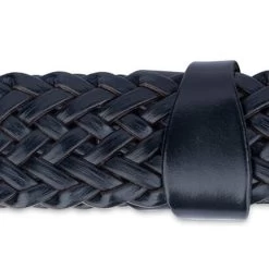 Black Braided Western Belt With Rhinestone Buckle -Belt Shop BLBR35BUSI 2 2