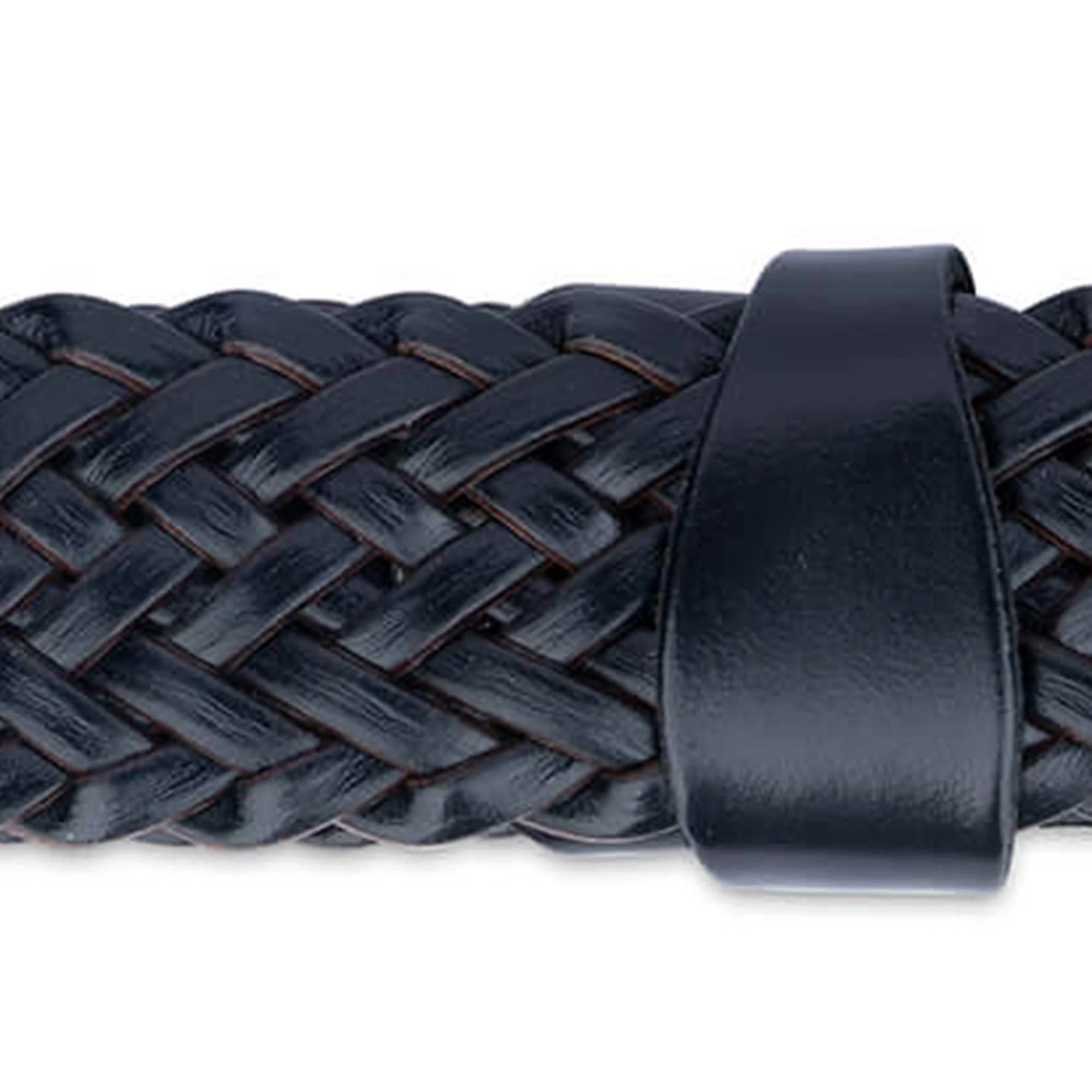 Black Braided Western Belt With Antique Gold Buckle 6 Black Braided Western Belt With Antique Gold Buckle - Image 4