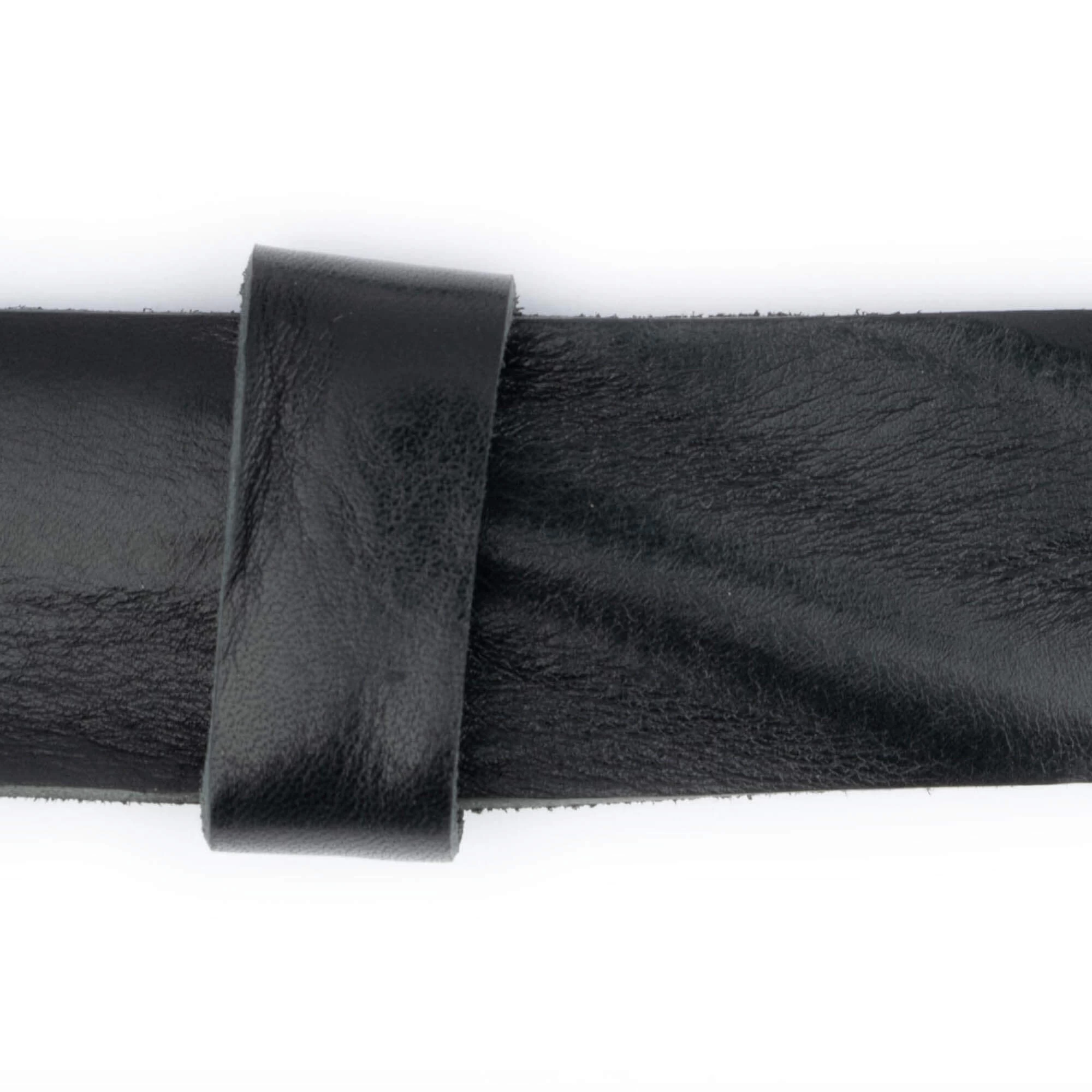 Black Womens Leather Belt For Jeans With Silver Buckle 7 Black Womens Leather Belt For Jeans With Silver Buckle - Image 5