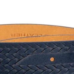 Blue Suede Embossed Western Belt With Metal Buckle 14 Blue Suede Embossed Western Belt With Metal Buckle -Belt Shop BLST35EMBE 1