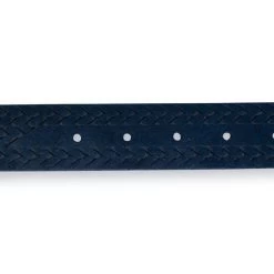 Blue Suede Embossed Western Belt With Metal Buckle 16 Blue Suede Embossed Western Belt With Metal Buckle -Belt Shop BLST35EMBE 3