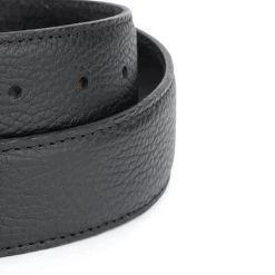 Black Leather Ranger Belt With Silver Buckle -Belt Shop BLST35PEBB 1 3