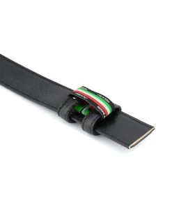 Black Leather Ranger Belt With Silver Buckle -Belt Shop BLST35PEBB 3 3