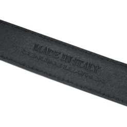 Black Leather Ranger Belt With Silver Buckle -Belt Shop BLST35PEBB 4 3