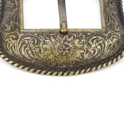 Western Taupe Brown Suede Leather With Antique Gold Buckle -Belt Shop BRON34CWSET 2 13