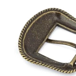 Mens Brown Leather Western Belt With Bronze Buckle -Belt Shop BRON34CWSET 3 6