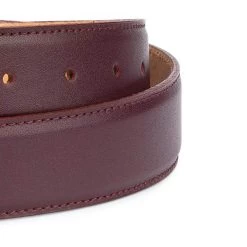 Burgundy Leather Cowboy Belt With Silver Buckle -Belt Shop BUDR35DRK 1 1 1