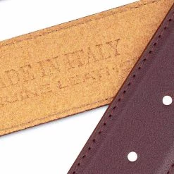 Burgundy Leather Cowboy Belt With Silver Buckle -Belt Shop BUDR35DRK 3 1 1