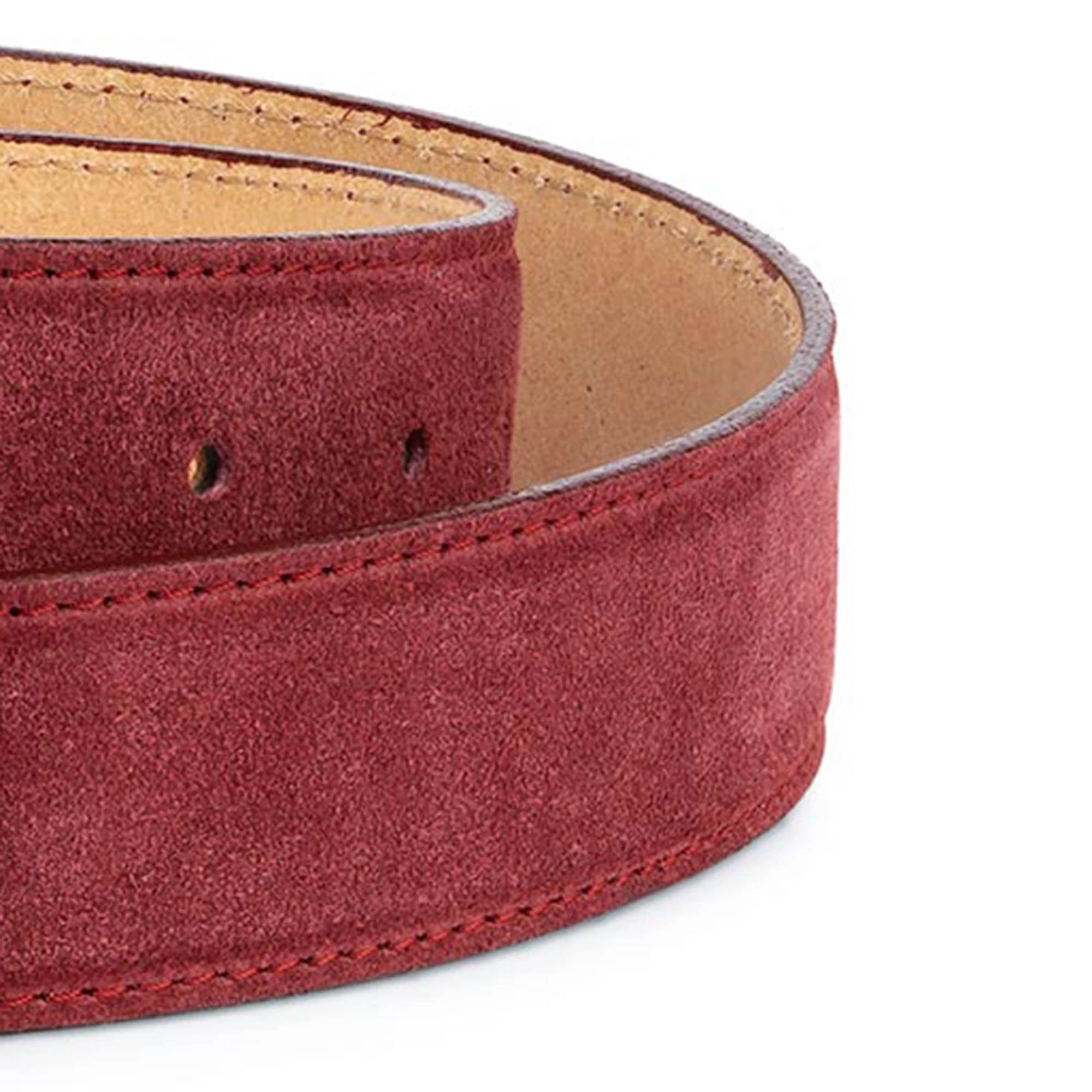 Burgundy Suede Designer Cowboy Belts With Silver Buckle 4 Burgundy Suede Designer Cowboy Belts With Silver Buckle - Image 2
