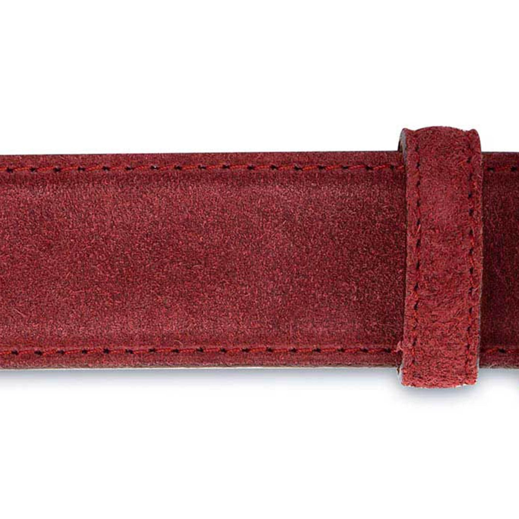 Burgundy Suede Western Belt With Copper Rhinestone Buckle 5 Burgundy Suede Western Belt With Copper Rhinestone Buckle - Image 3