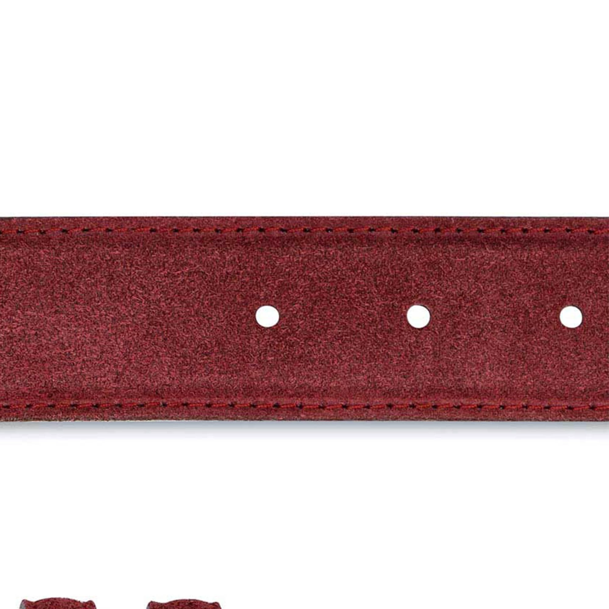 Burgundy Suede Western Belt With Copper Rhinestone Buckle 6 Burgundy Suede Western Belt With Copper Rhinestone Buckle - Image 4