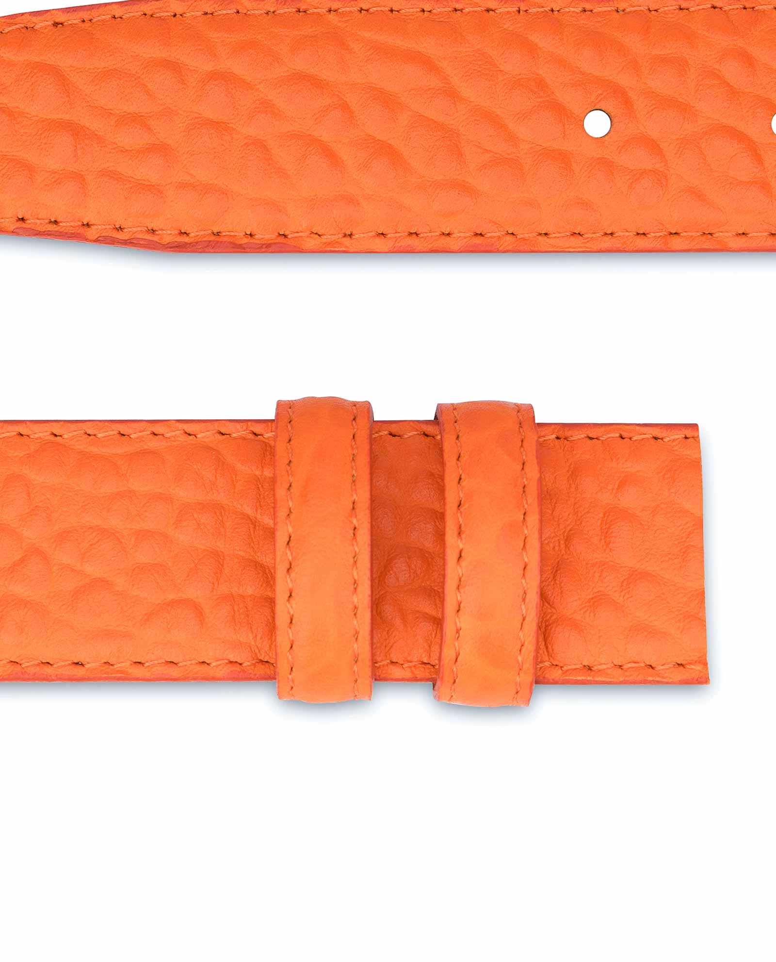 Belt Without Buckle | Orange Leather Strap 1 3/8″ 4 Belt Without Buckle | Orange Leather Strap 1 3/8″ - Image 2