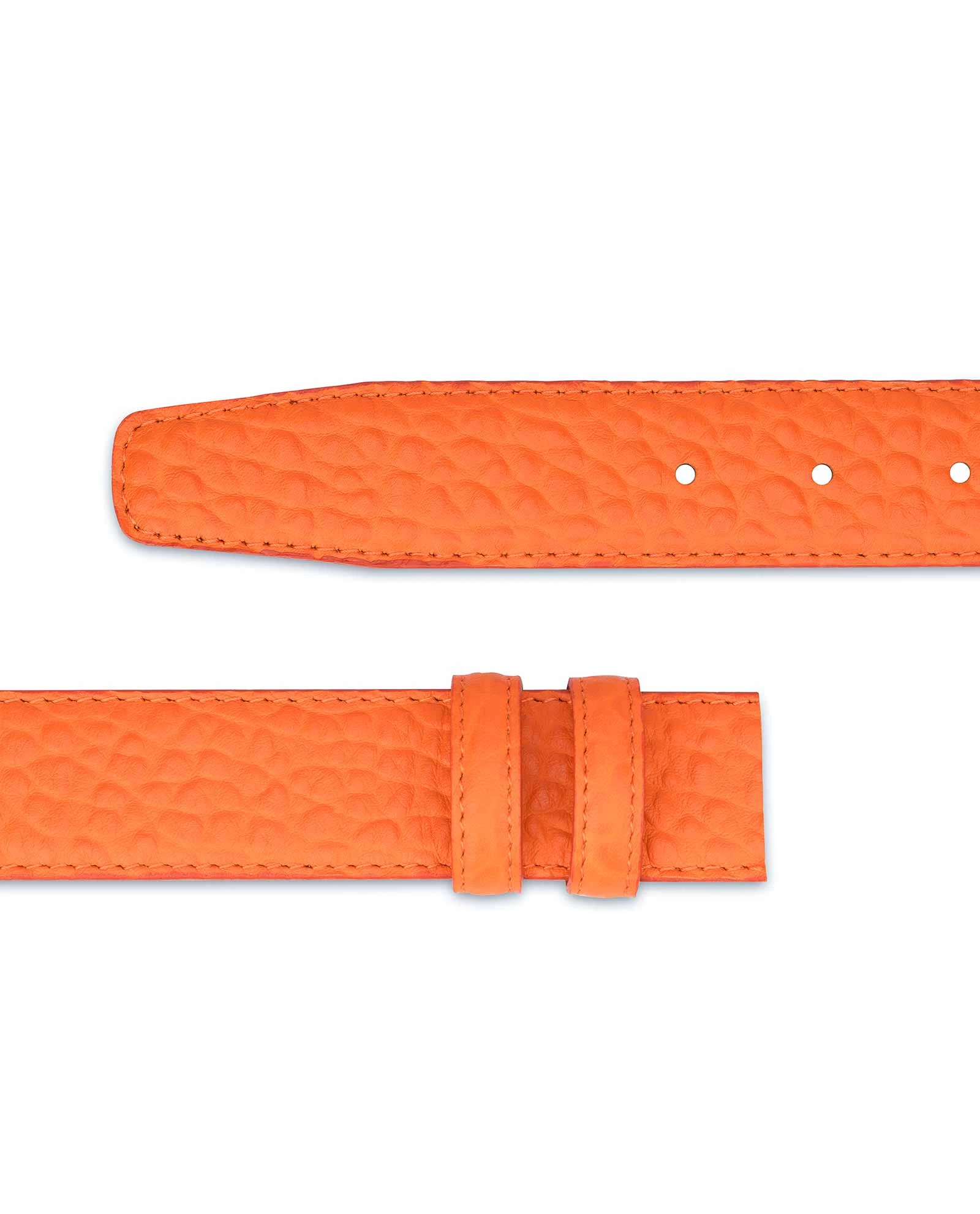 Belt Without Buckle | Orange Leather Strap 1 3/8″ 3 Belt Without Buckle | Orange Leather Strap 1 3/8″