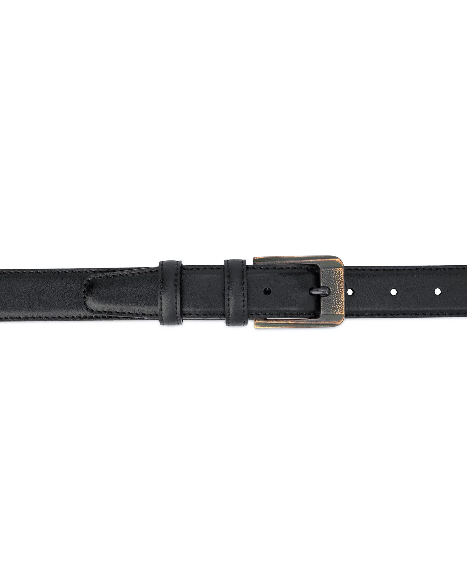 Black Belt With Copper Buckle | Real Leather 5 Black Belt With Copper Buckle | Real Leather - Image 3
