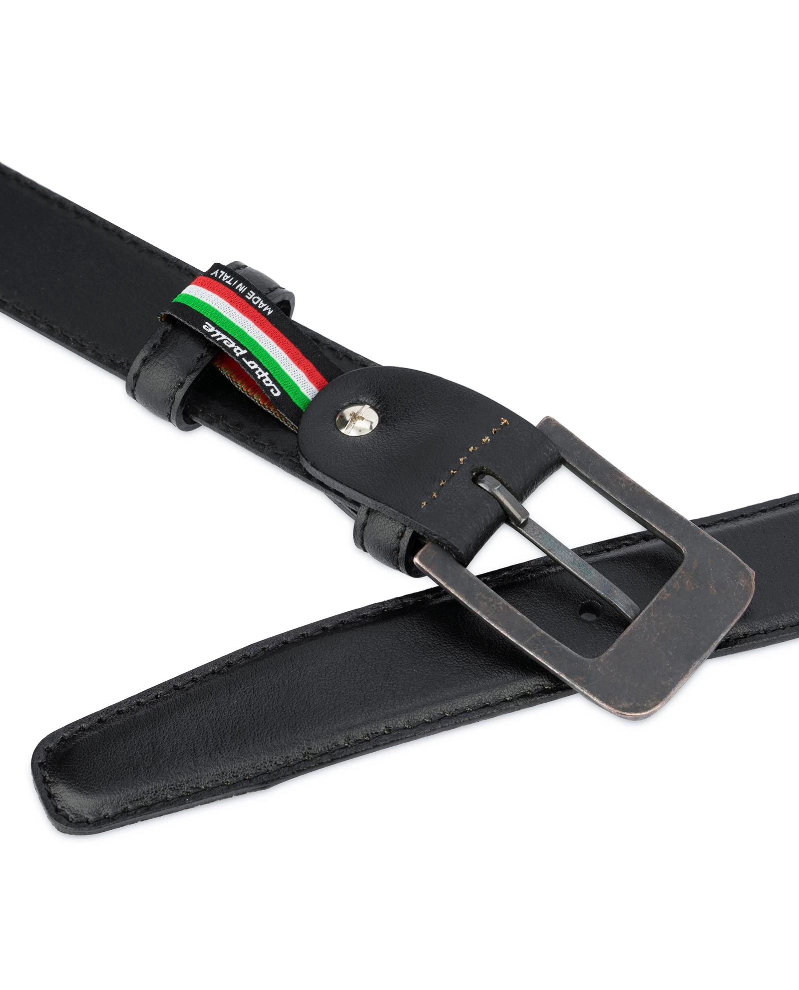 Black Belt With Copper Buckle | Real Leather 4 Black Belt With Copper Buckle | Real Leather - Image 2