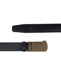 Black Automatic Belt With Bronze Buckle