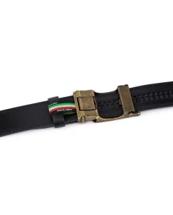 Black Automatic Belt With Bronze Buckle -Belt Shop Black Automatic Belt With Bronze Buckle 4