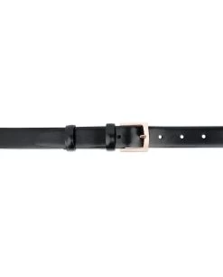 Black Belt With Rose Gold Buckle 25 Mm
