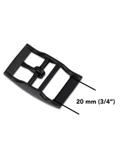 Black Center Bar Belt Buckle 20 Mm