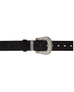 Black Cowboy Belt For Men | Suede Leather