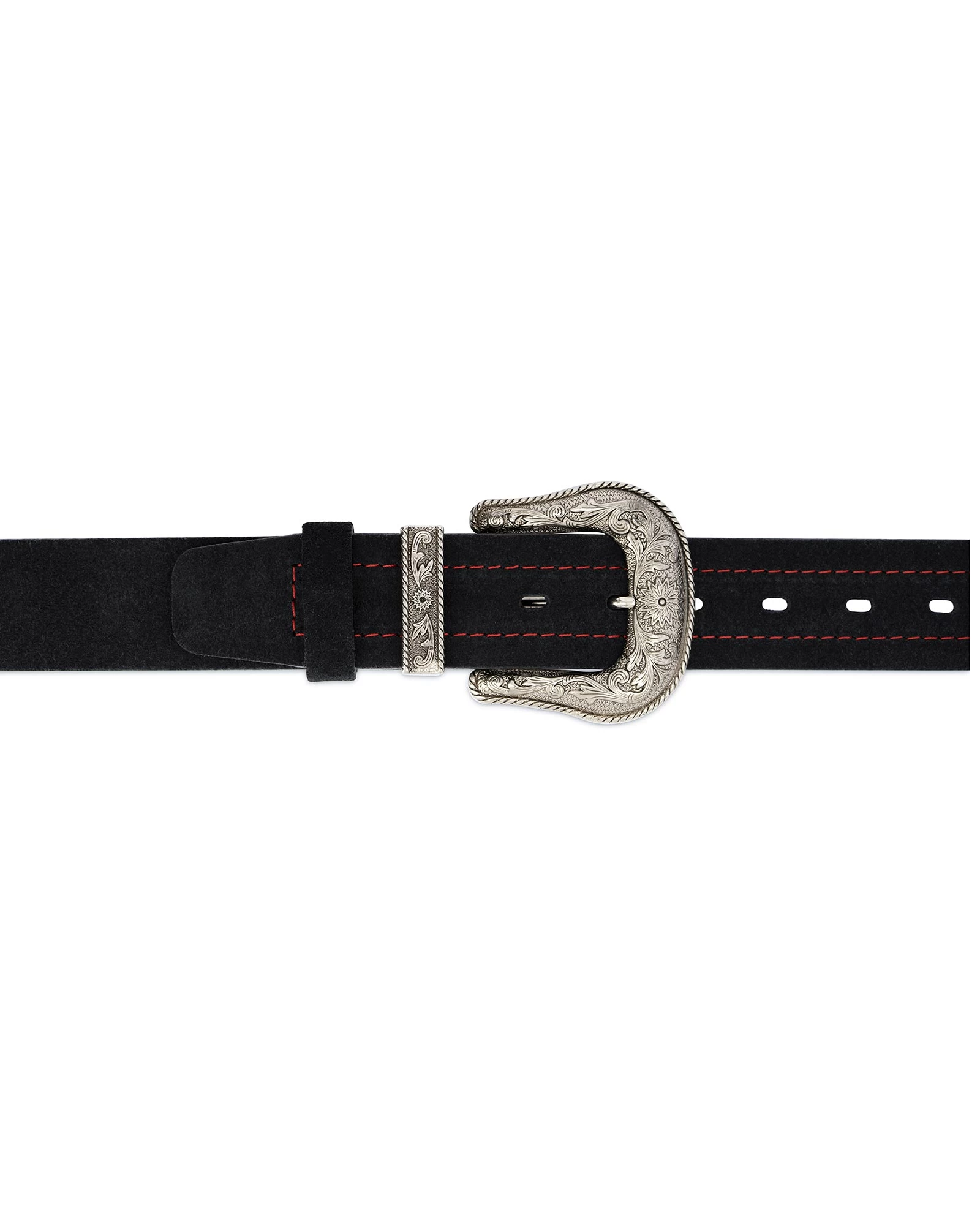 Black Cowboy Belt For Men | Suede Leather 3 Black Cowboy Belt For Men | Suede Leather