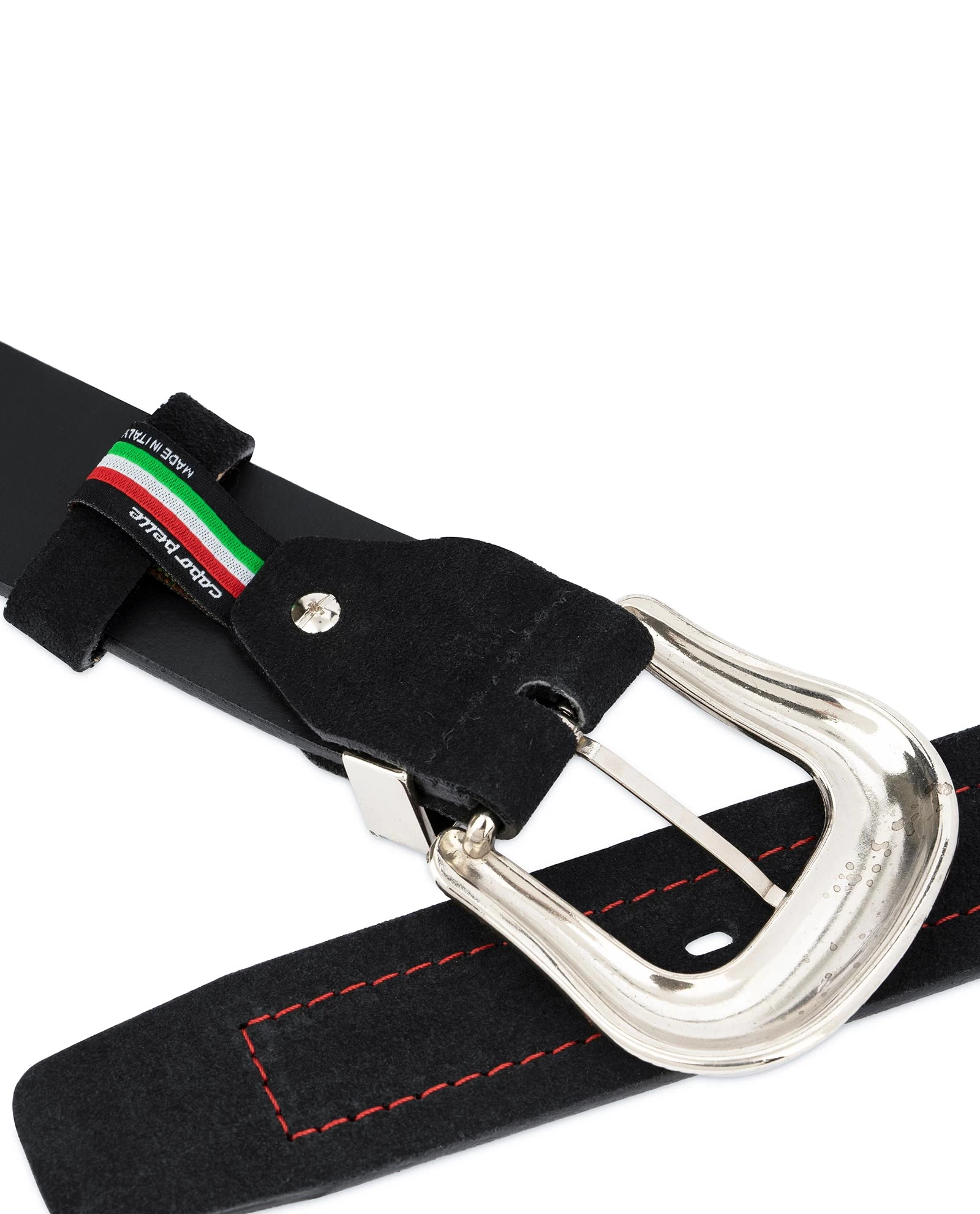 Black Cowboy Belt For Men | Suede Leather 5 Black Cowboy Belt For Men | Suede Leather - Image 3