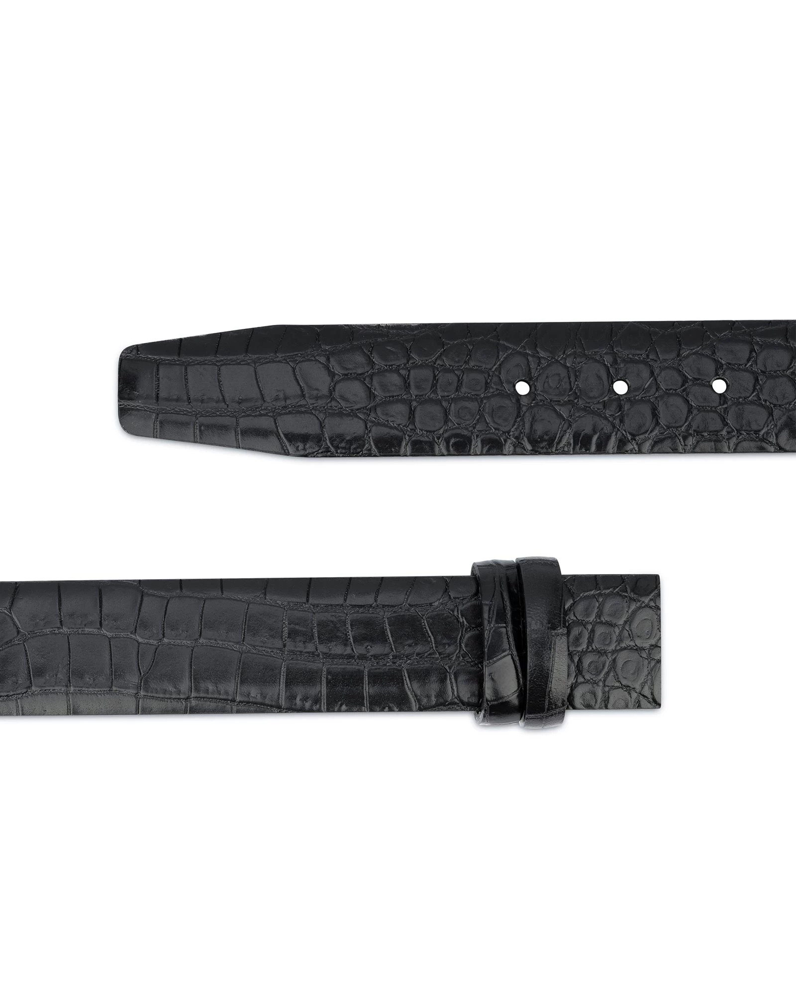 Black Croco Leather Strap For Belt | Replacement Men’s 4 Black Croco Leather Strap For Belt | Replacement Men’s - Image 2