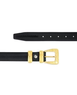 Black Gold Buckle Belt | Full Grain Leather