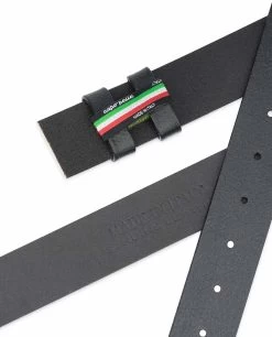 Black Leather Belt No Buckle | Replacement Strap -Belt Shop Black Leather Belt No Buckle Replacement Strap Made in Italy