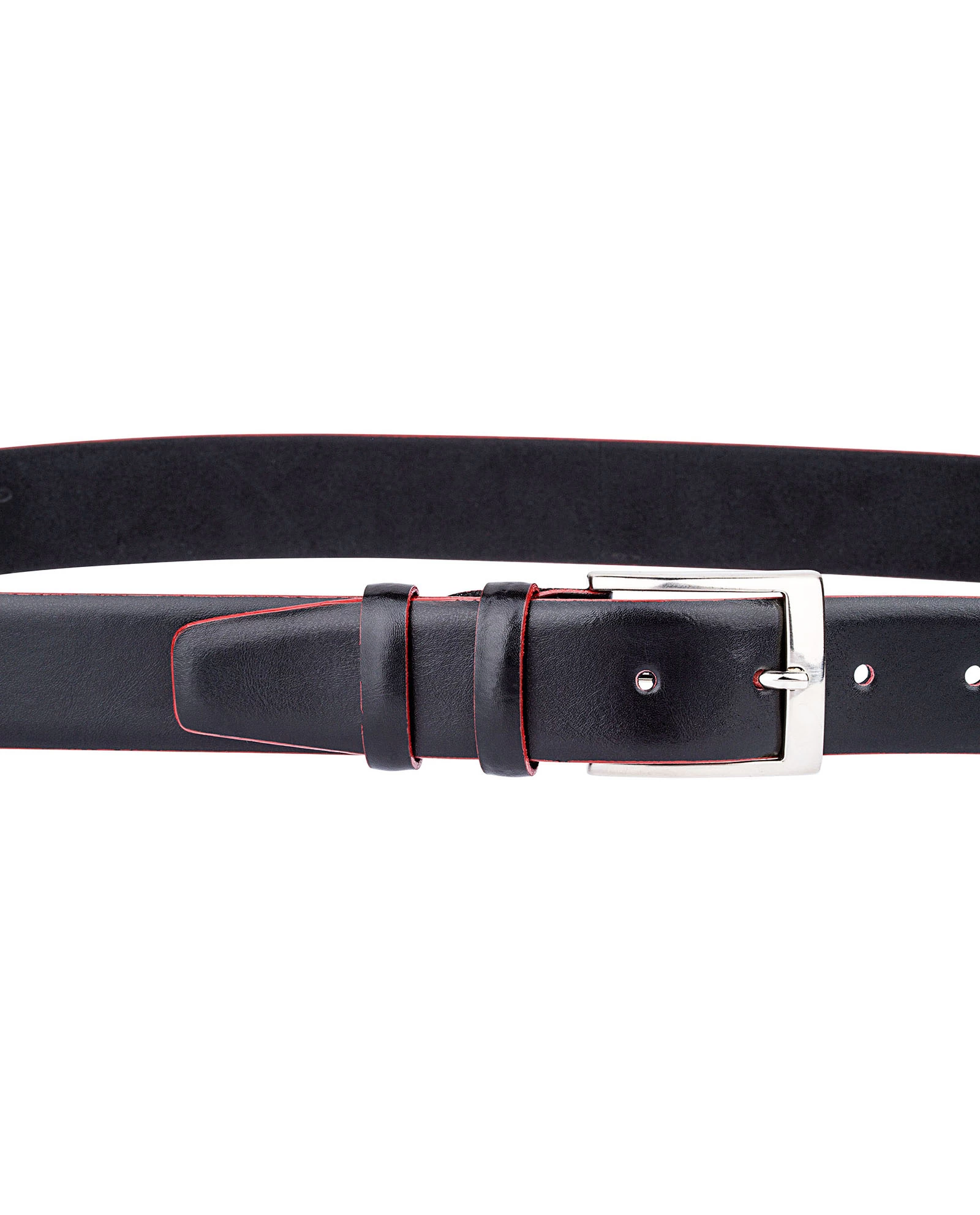 Black Leather Belt Red Edges 3 Black Leather Belt Red Edges