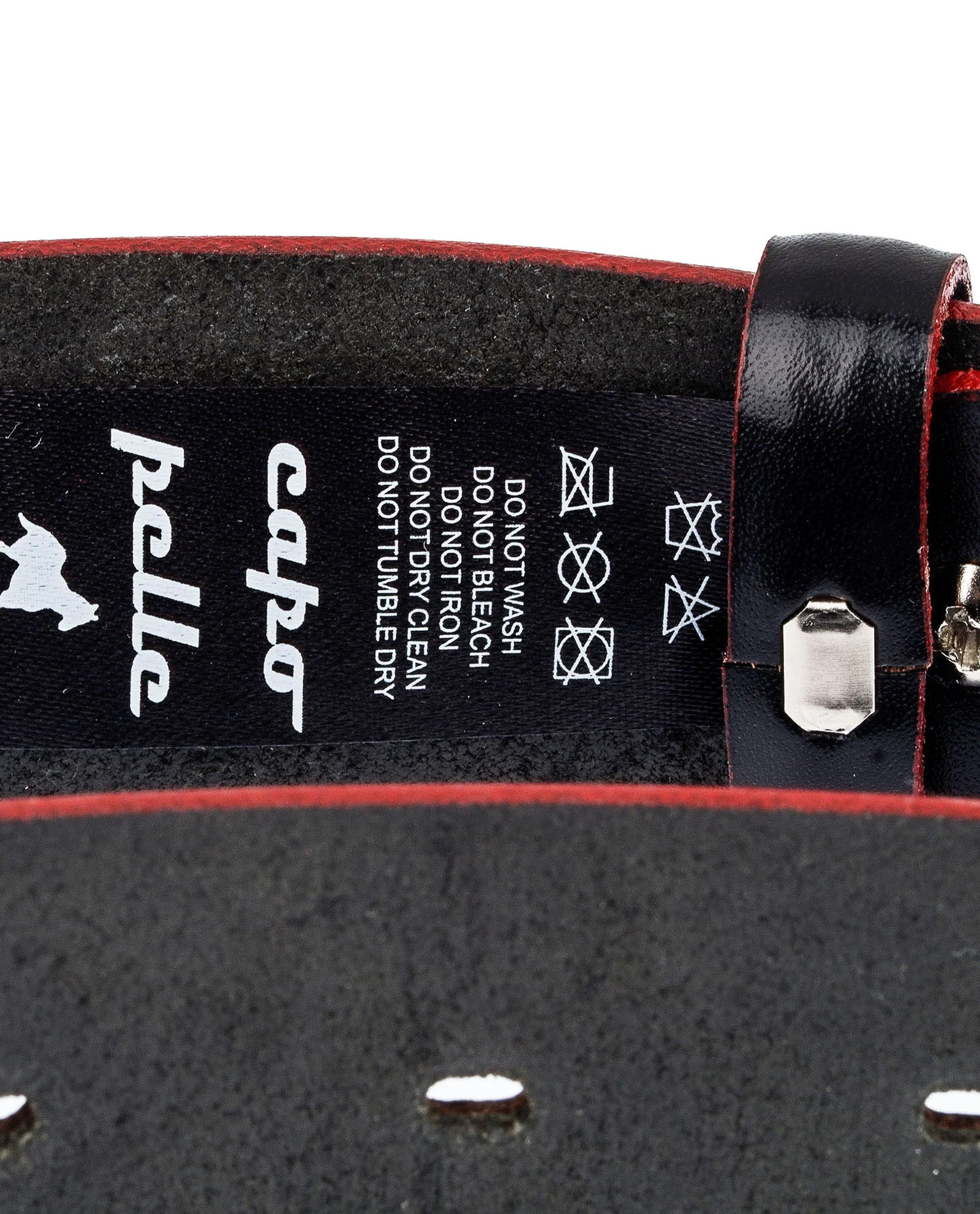 Black Leather Belt Red Edges 5 Black Leather Belt Red Edges - Image 3